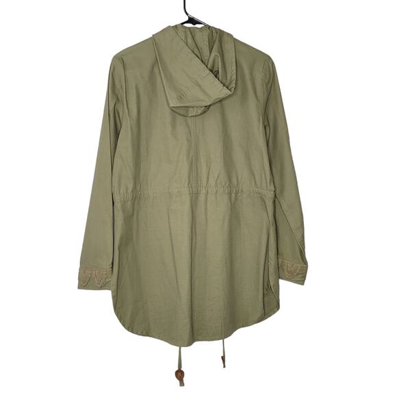 Sundance Green Crochet Lace Hooded Zip Up Anorak Jacket Women's Small - Picture 6 of 10